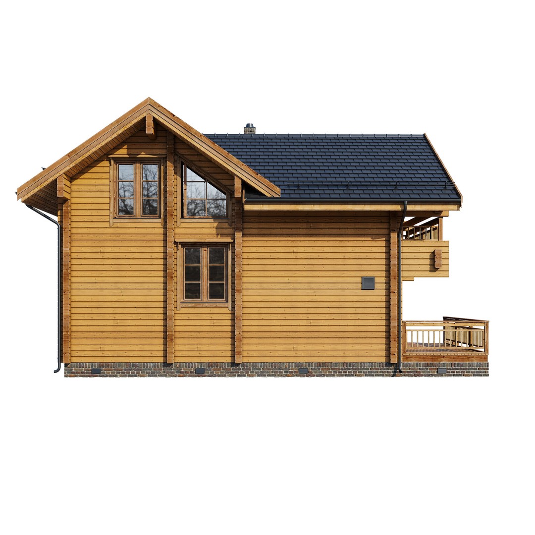 Forest Mansion 3D Model – PBR Exterior Asset, FBX & Corona - View 6