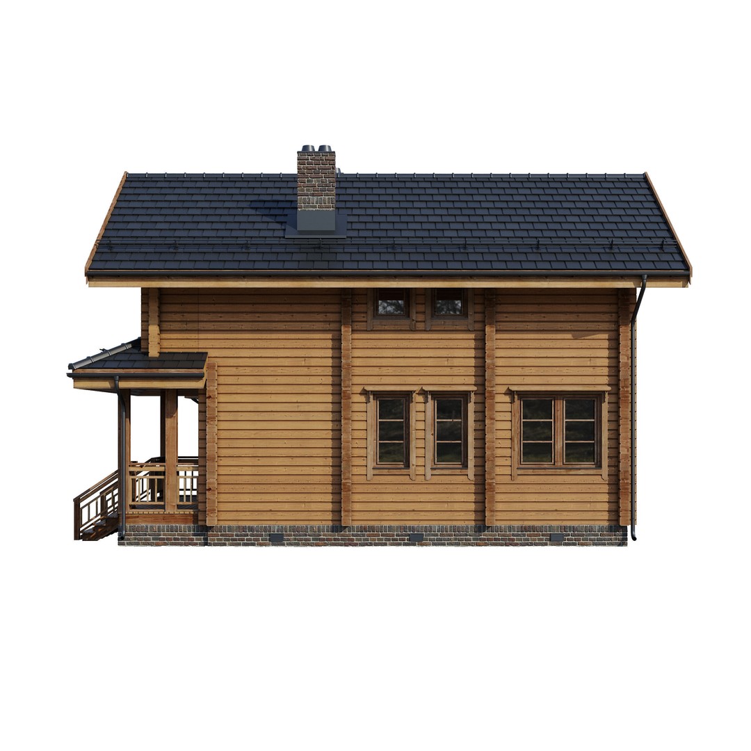 Forest Mansion 3D Model – PBR Exterior Asset, FBX & Corona - View 9