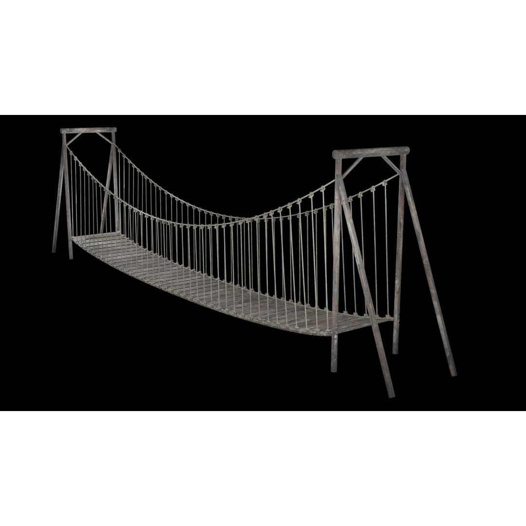 Rope Bridge 3D Model – Low Poly Game Asset, FBX & OBJ Formats - View 11