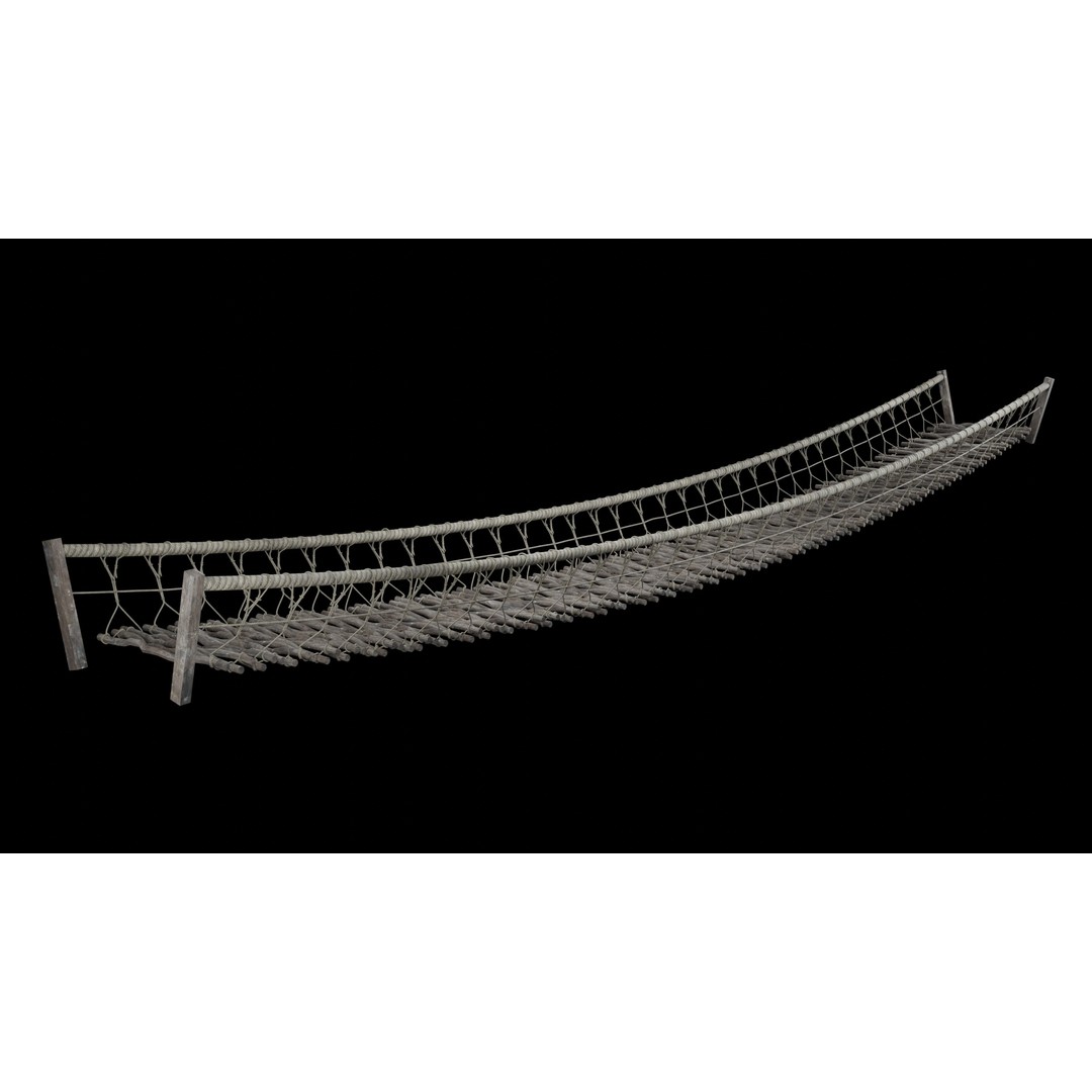 Rope Bridge 3D Model – Low Poly Game Asset, FBX & OBJ Formats - View 13