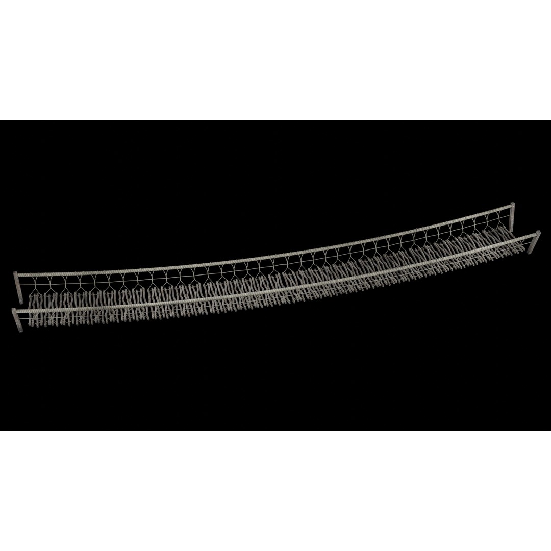 Rope Bridge 3D Model – Low Poly Game Asset, FBX & OBJ Formats - View 22
