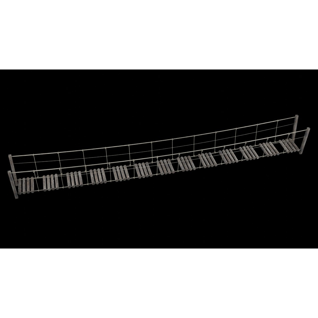Rope Bridge 3D Model – Low Poly Game Asset, FBX & OBJ Formats - View 23