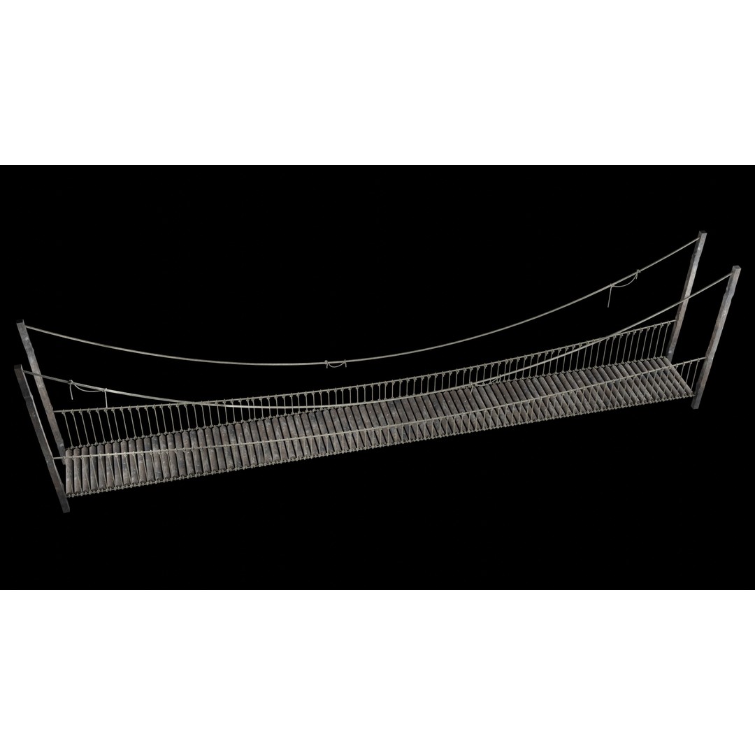 Rope Bridge 3D Model – Low Poly Game Asset, FBX & OBJ Formats - View 26