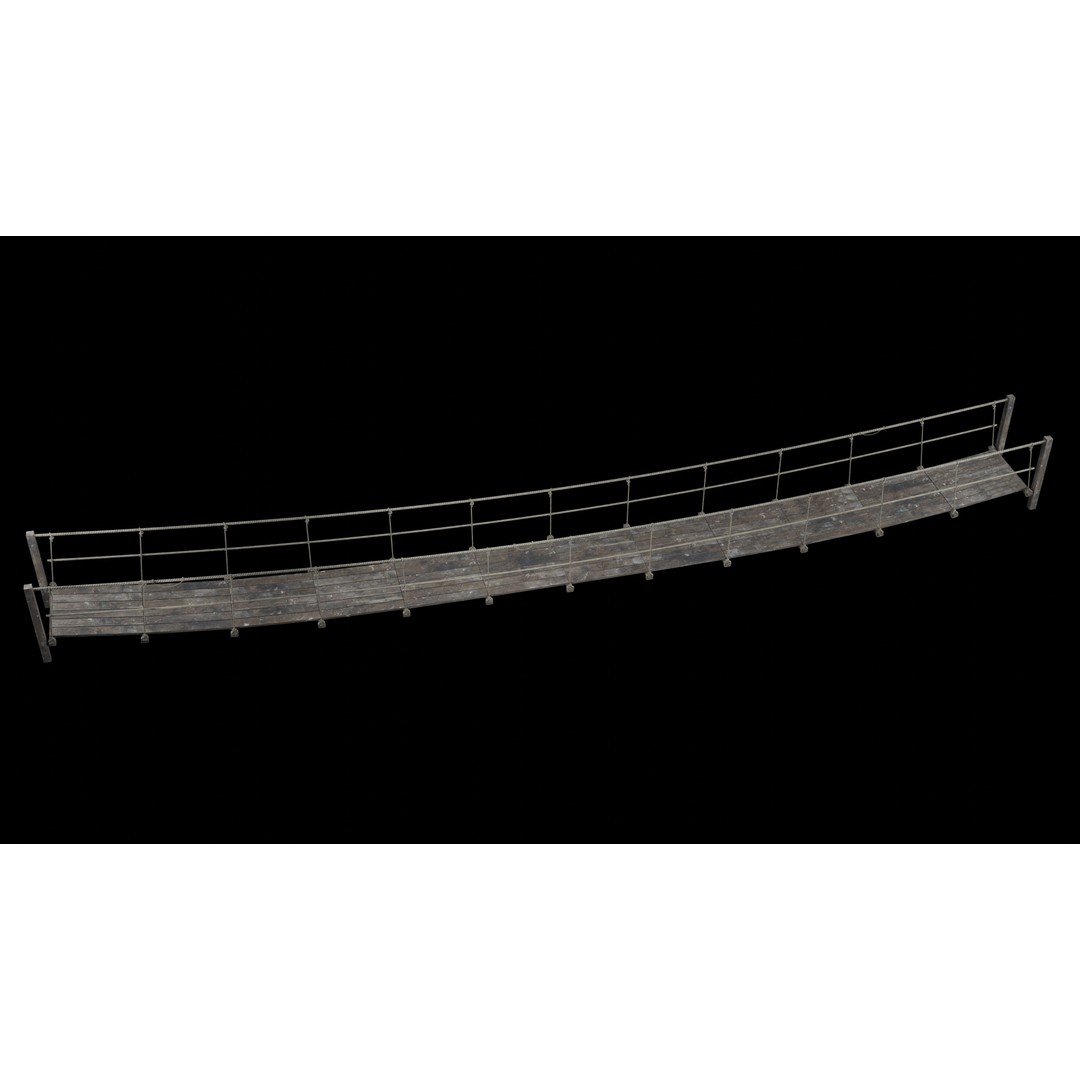 Rope Bridge 3D Model – Low Poly Game Asset, FBX & OBJ Formats - View 27