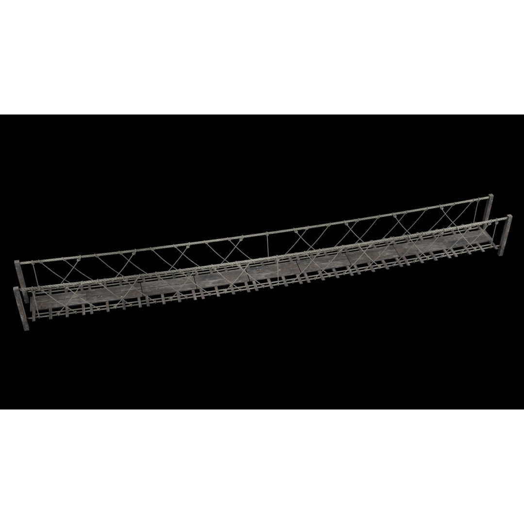 Rope Bridge 3D Model – Low Poly Game Asset, FBX & OBJ Formats - View 28