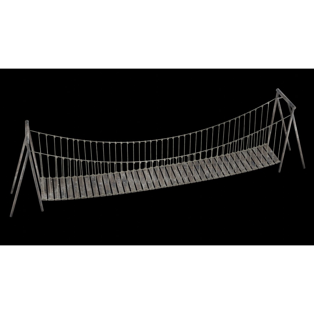 Rope Bridge 3D Model – Low Poly Game Asset, FBX & OBJ Formats - View 29