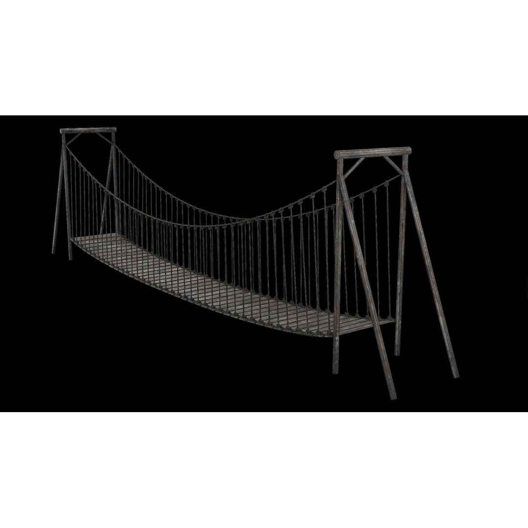 Rope Bridge 3D Model – Low Poly Game Asset, FBX & OBJ Formats - View 38