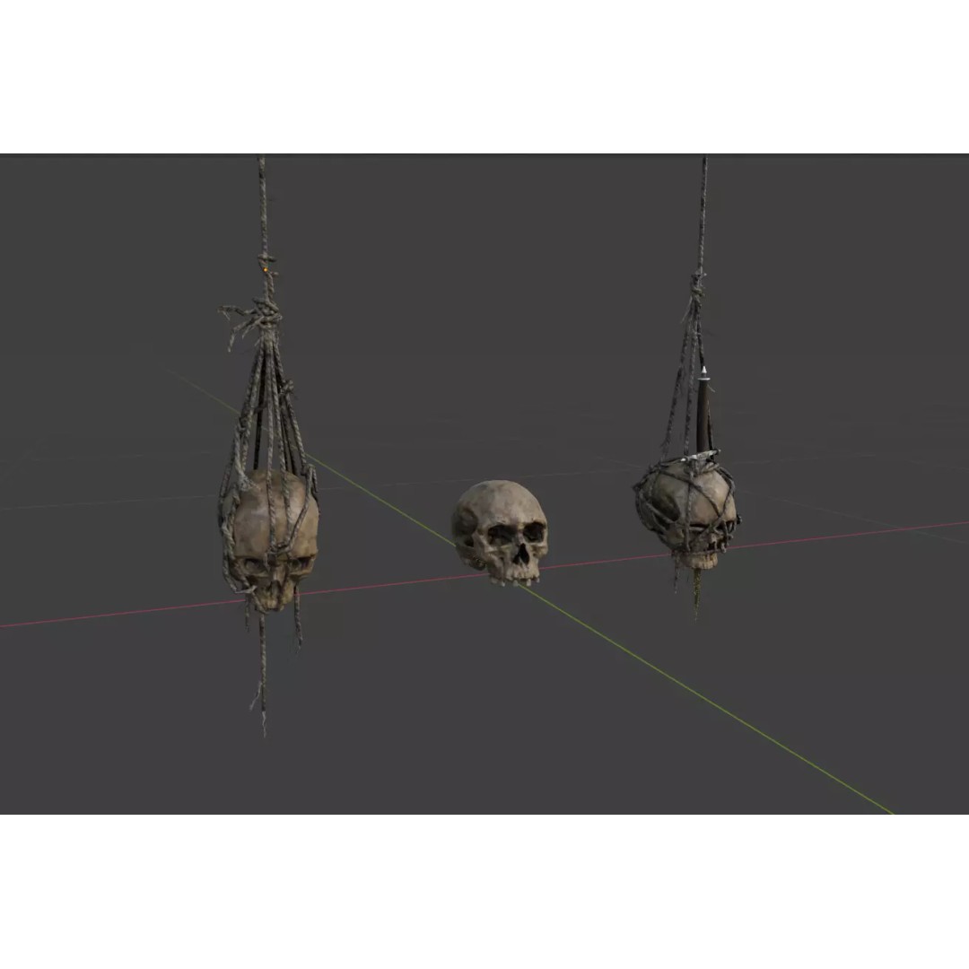 Skull 3D Model – Low Poly Decoration Asset with PBR Textures, FBX - View 6