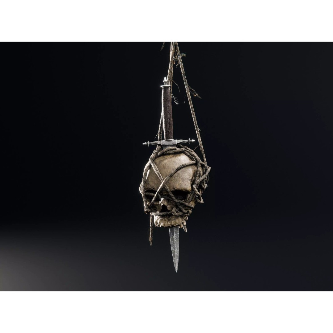 Skull 3D Model – Low Poly Decoration Asset with PBR Textures, FBX - View 9