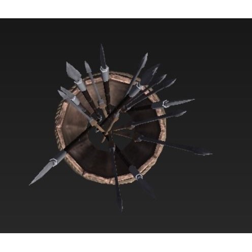 Roman Weaponry Stand 3D Model – Low Poly Historical Display, FBX
