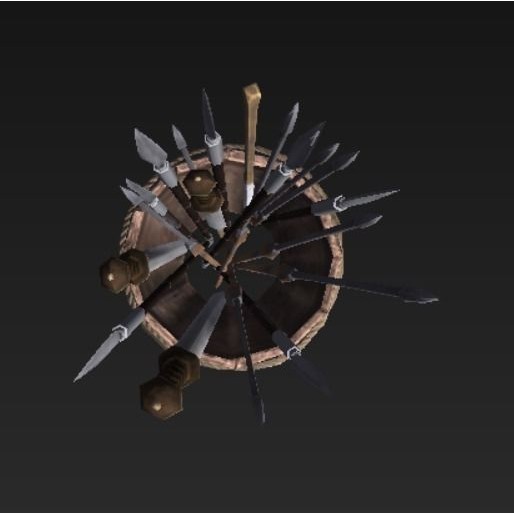 Roman Weaponry Stand 3D Model – Low Poly Historical Display, FBX - View 10