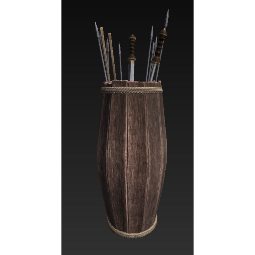 Roman Weaponry Stand 3D Model – Low Poly Historical Display, FBX - View 13