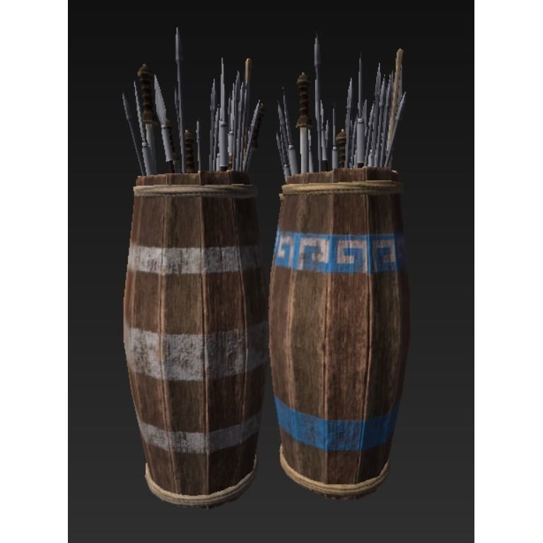 Roman Weaponry Stand 3D Model – Low Poly Historical Display, FBX - View 14