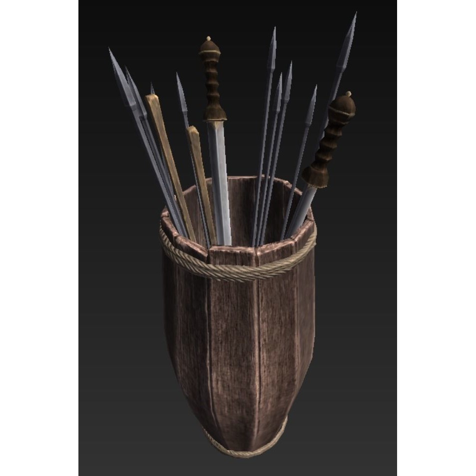 Roman Weaponry Stand 3D Model – Low Poly Historical Display, FBX - View 16