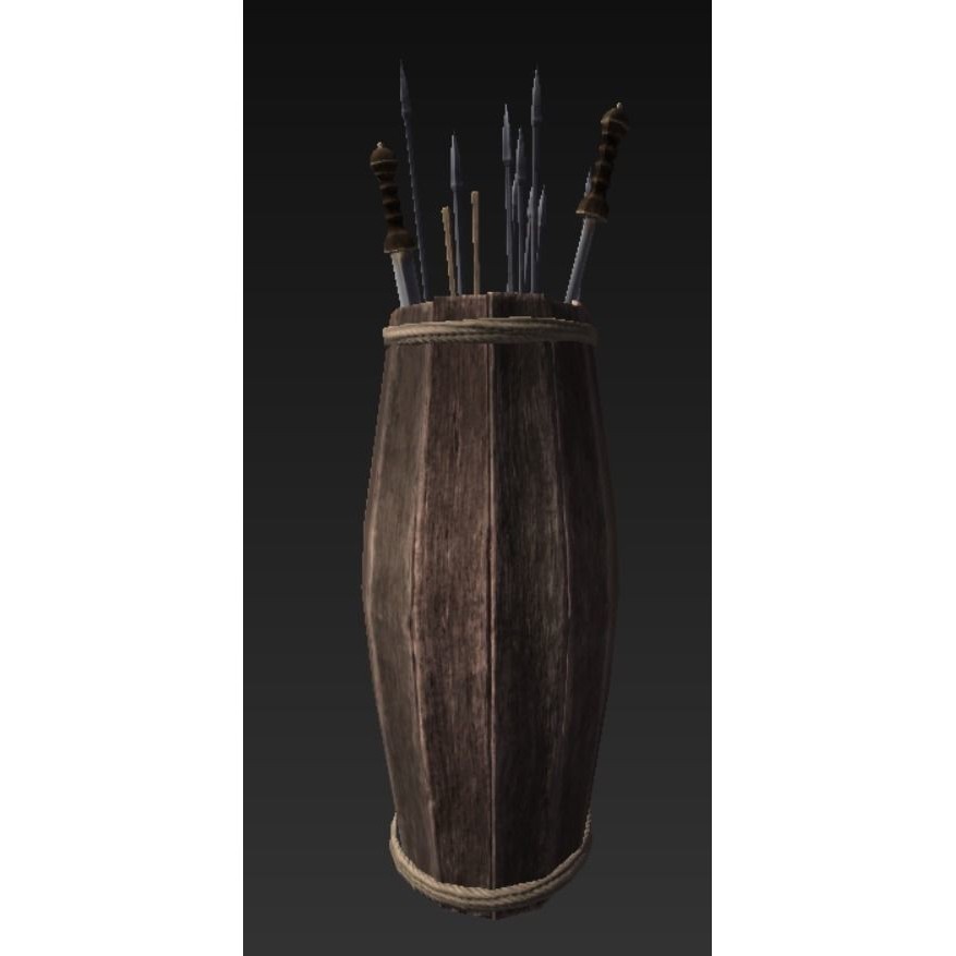 Roman Weaponry Stand 3D Model – Low Poly Historical Display, FBX - View 17