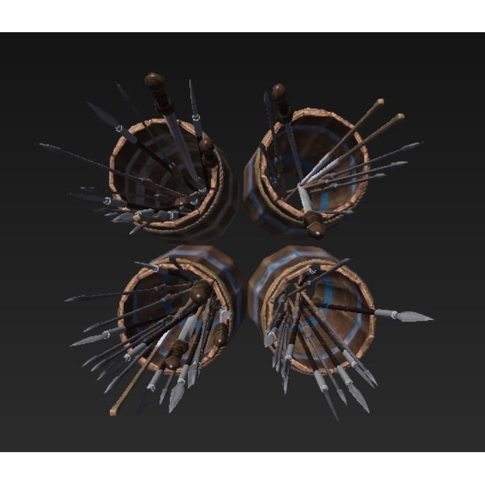 Roman Weaponry Stand 3D Model – Low Poly Historical Display, FBX - View 18