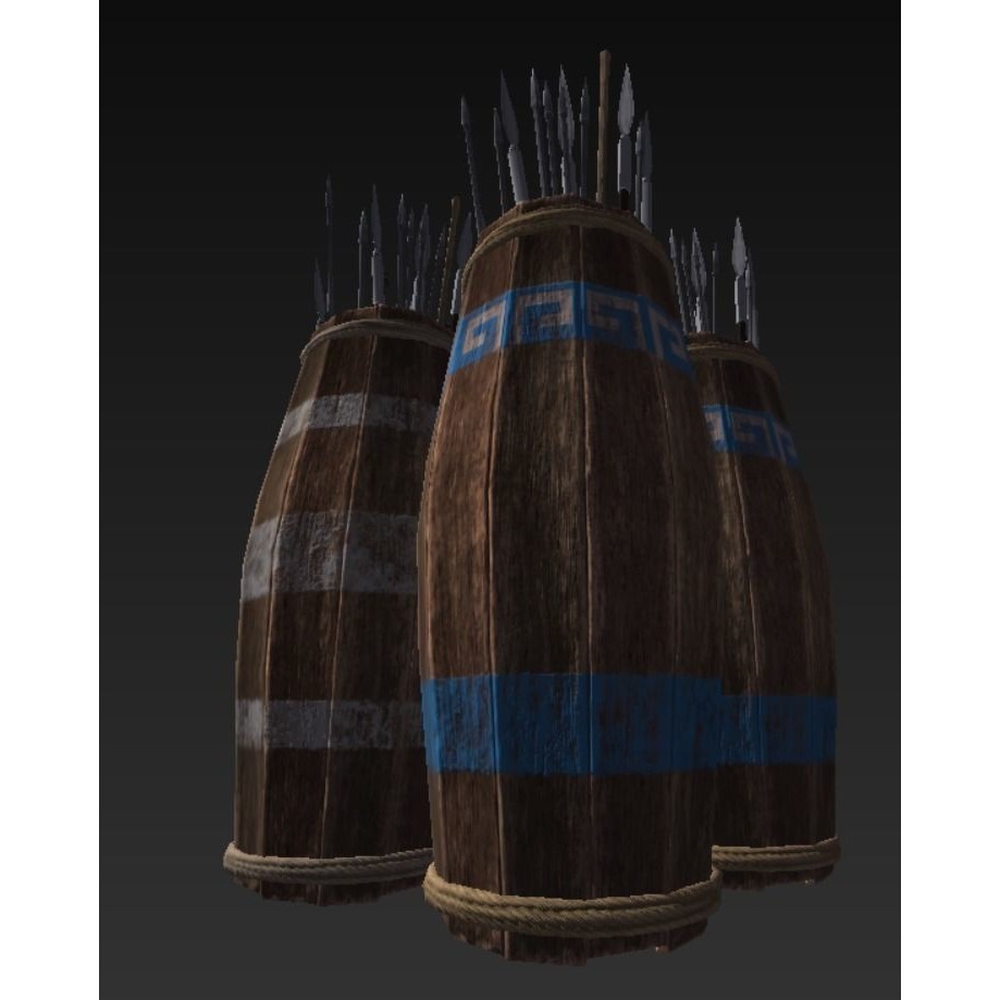 Roman Weaponry Stand 3D Model – Low Poly Historical Display, FBX - View 20