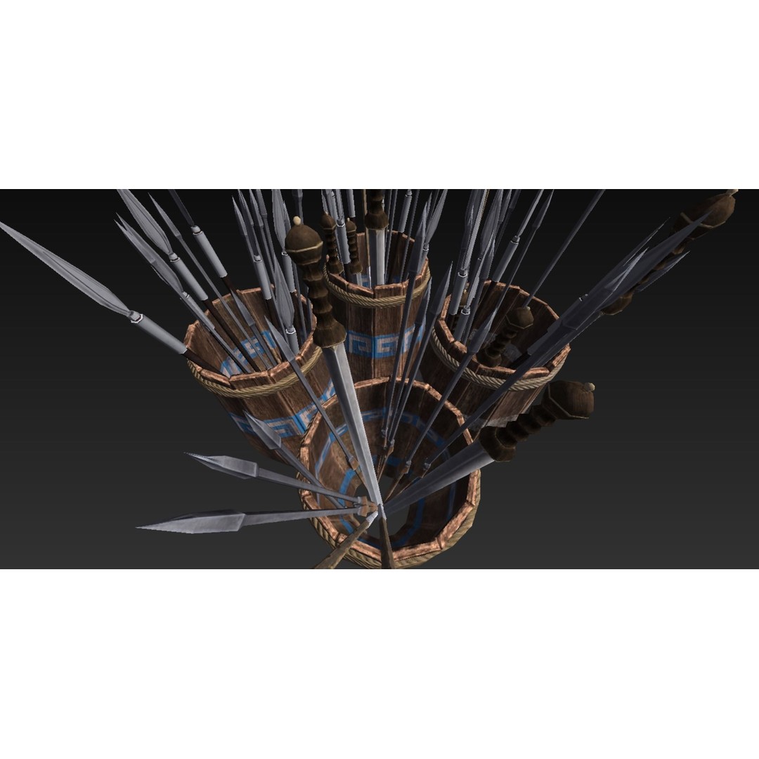 Roman Weaponry Stand 3D Model – Low Poly Historical Display, FBX - View 21