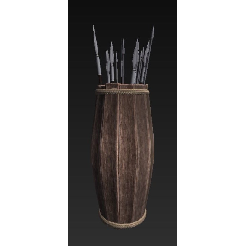 Roman Weaponry Stand 3D Model – Low Poly Historical Display, FBX - View 23