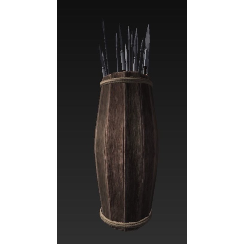 Roman Weaponry Stand 3D Model – Low Poly Historical Display, FBX - View 4
