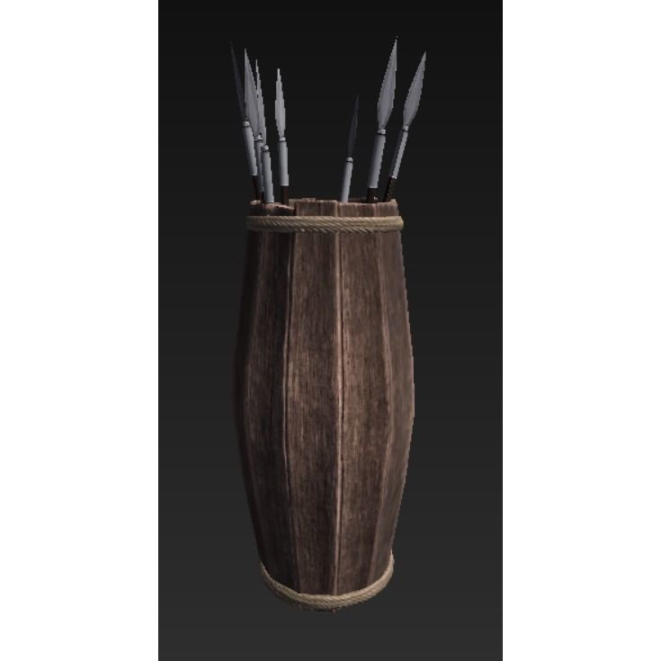 Roman Weaponry Stand 3D Model – Low Poly Historical Display, FBX - View 5