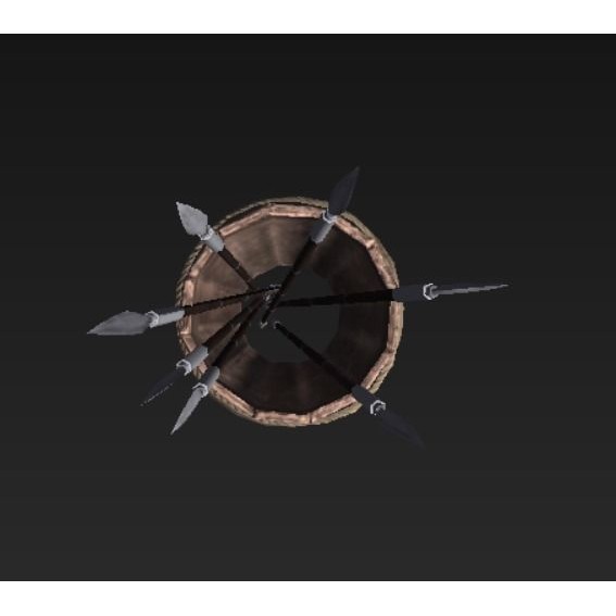 Roman Weaponry Stand 3D Model – Low Poly Historical Display, FBX - View 6