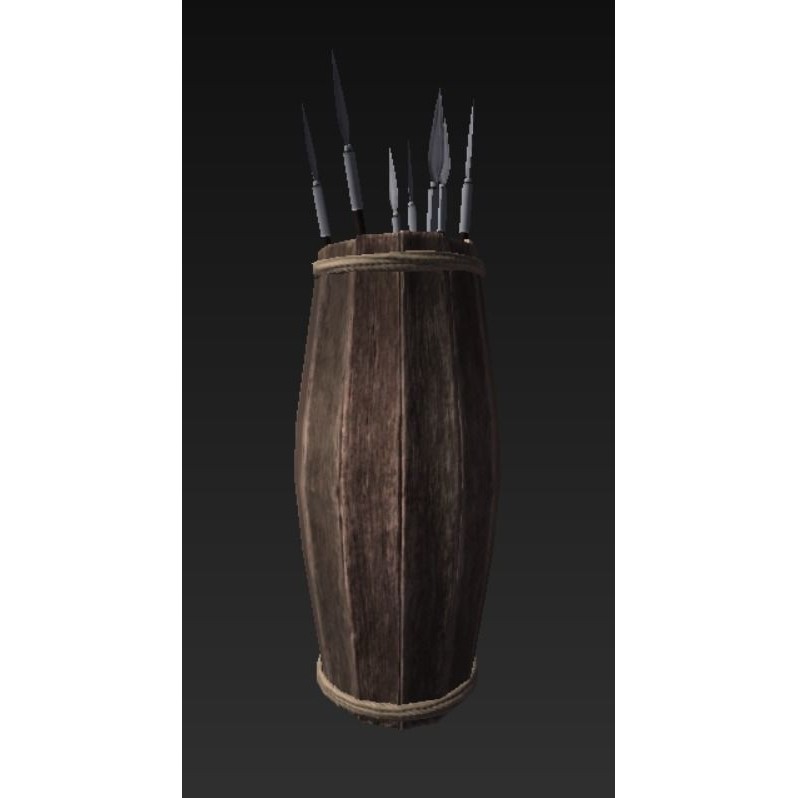 Roman Weaponry Stand 3D Model – Low Poly Historical Display, FBX - View 7