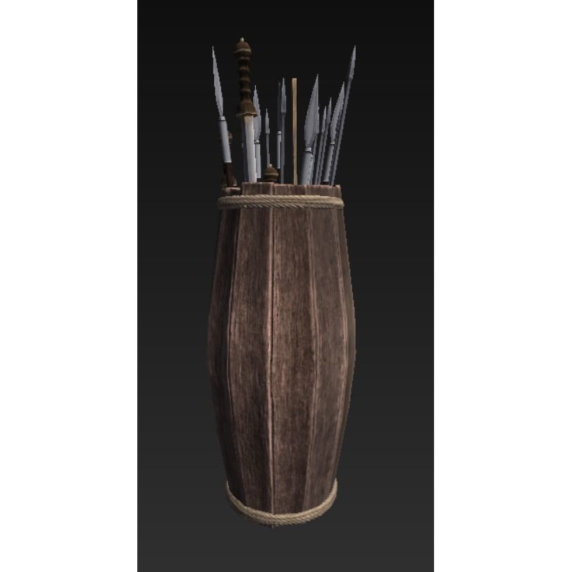Roman Weaponry Stand 3D Model – Low Poly Historical Display, FBX - View 9
