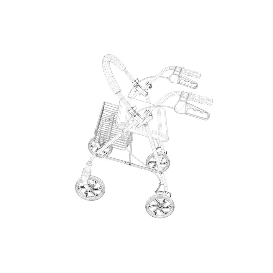 Rollator Walker 3D Model – High-Quality Game-Ready Asset, FBX, OBJ, Blender - View 12