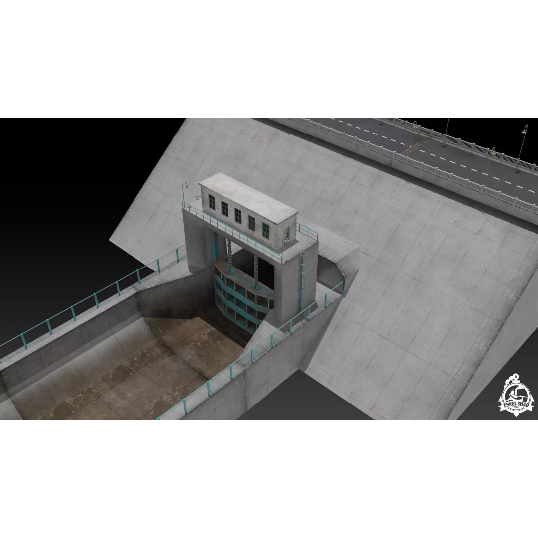 Flood Control Channel System 3D Model – Low Poly Game Asset, FBX - View 11