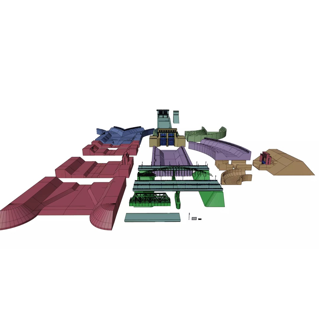 Flood Control Channel System 3D Model – Low Poly Game Asset, FBX - View 16