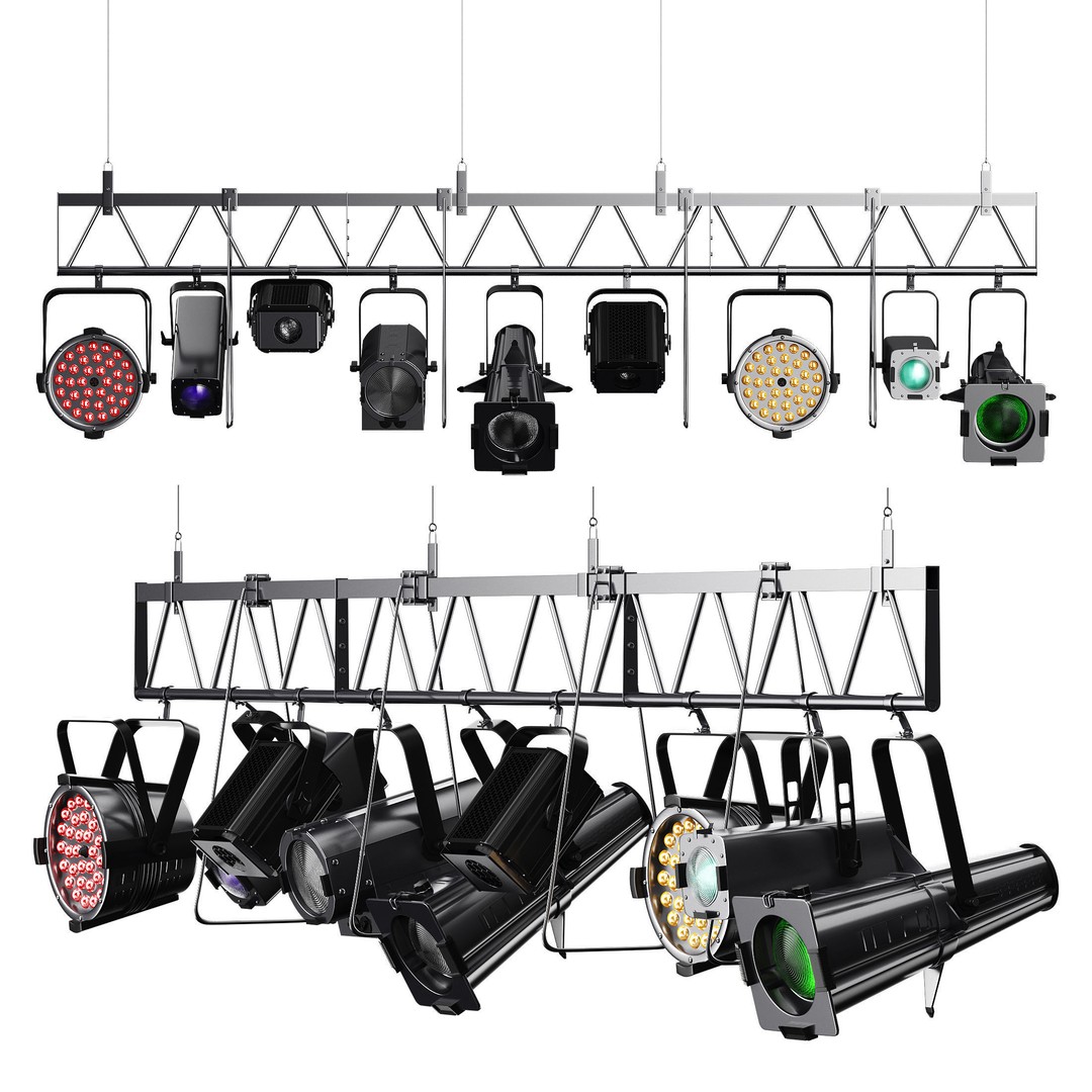 Theater Farm 3D Model – Low Poly Lighting Setup, OBJ & FBX - View 3