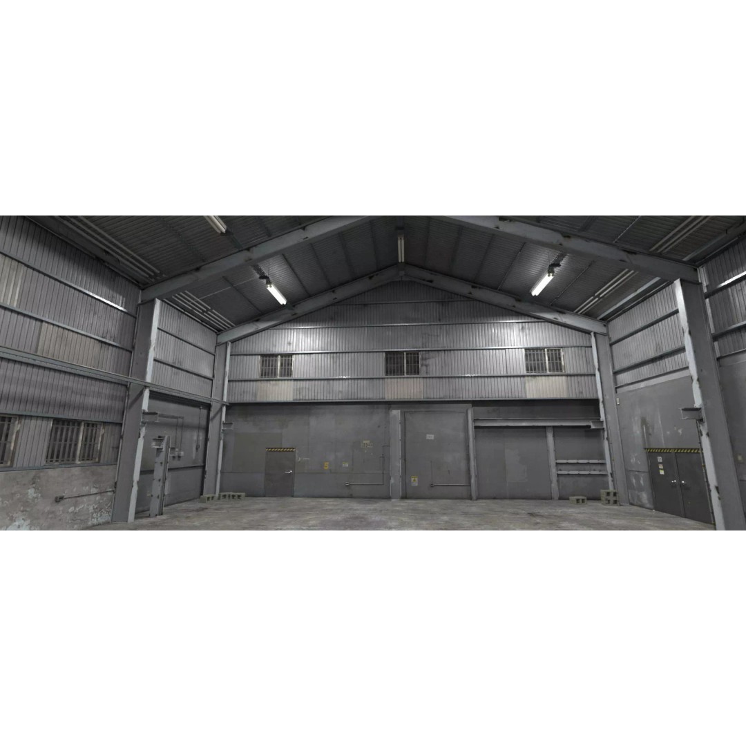 Industrial Warehouse 3D Model – Photorealistic Interior Asset, FBX, OBJ - View 2