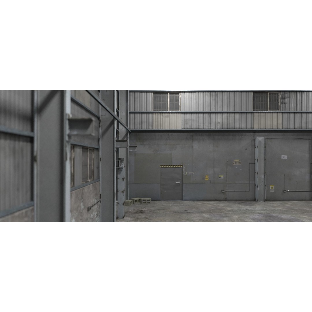 Industrial Warehouse 3D Model – Photorealistic Interior Asset, FBX, OBJ - View 5