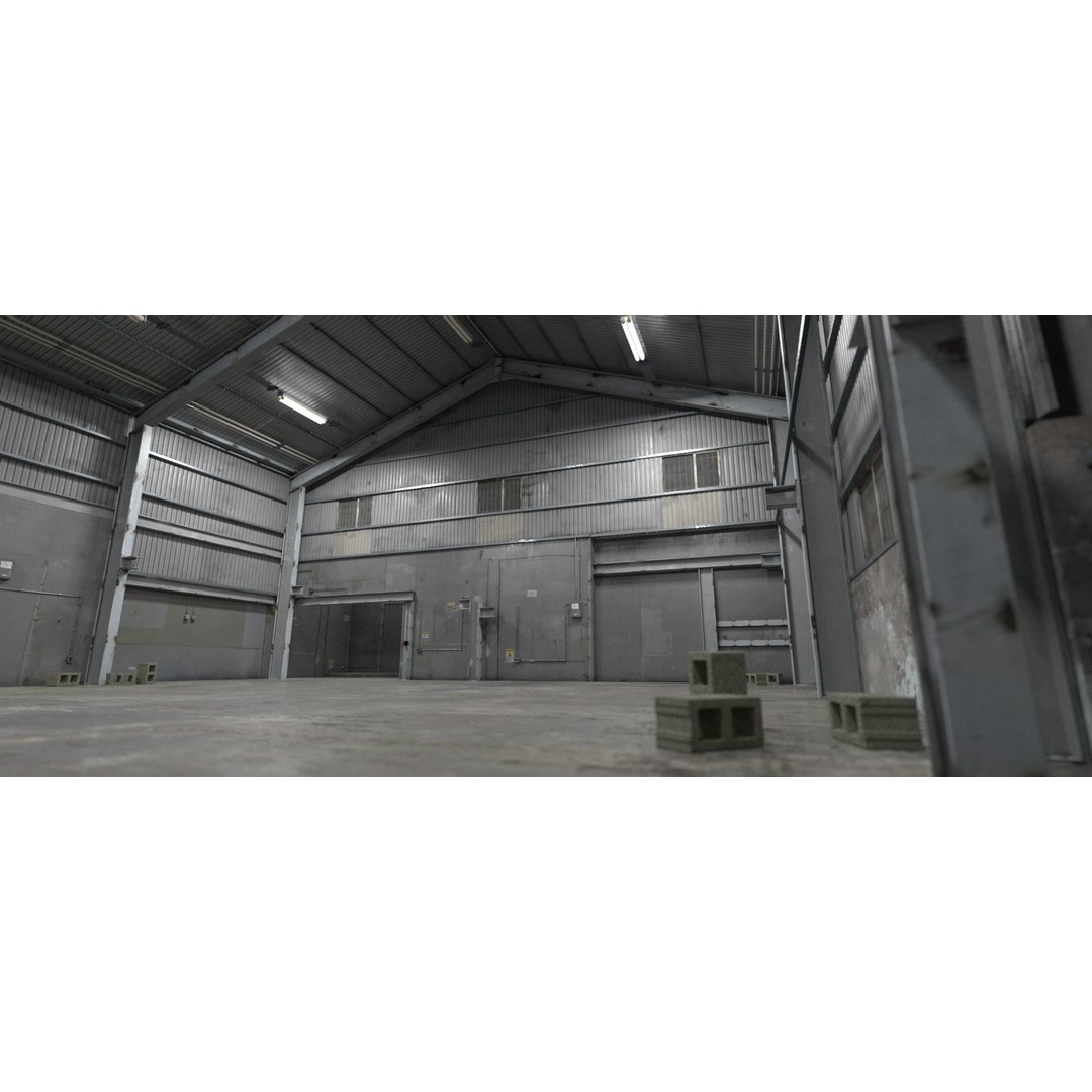 Industrial Warehouse 3D Model – Photorealistic Interior Asset, FBX, OBJ - View 9