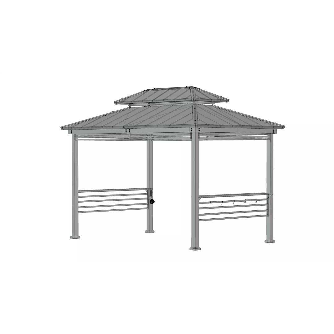 Wooden Gazebo 3D Model – Real-World Scale, PBR Textures, FBX