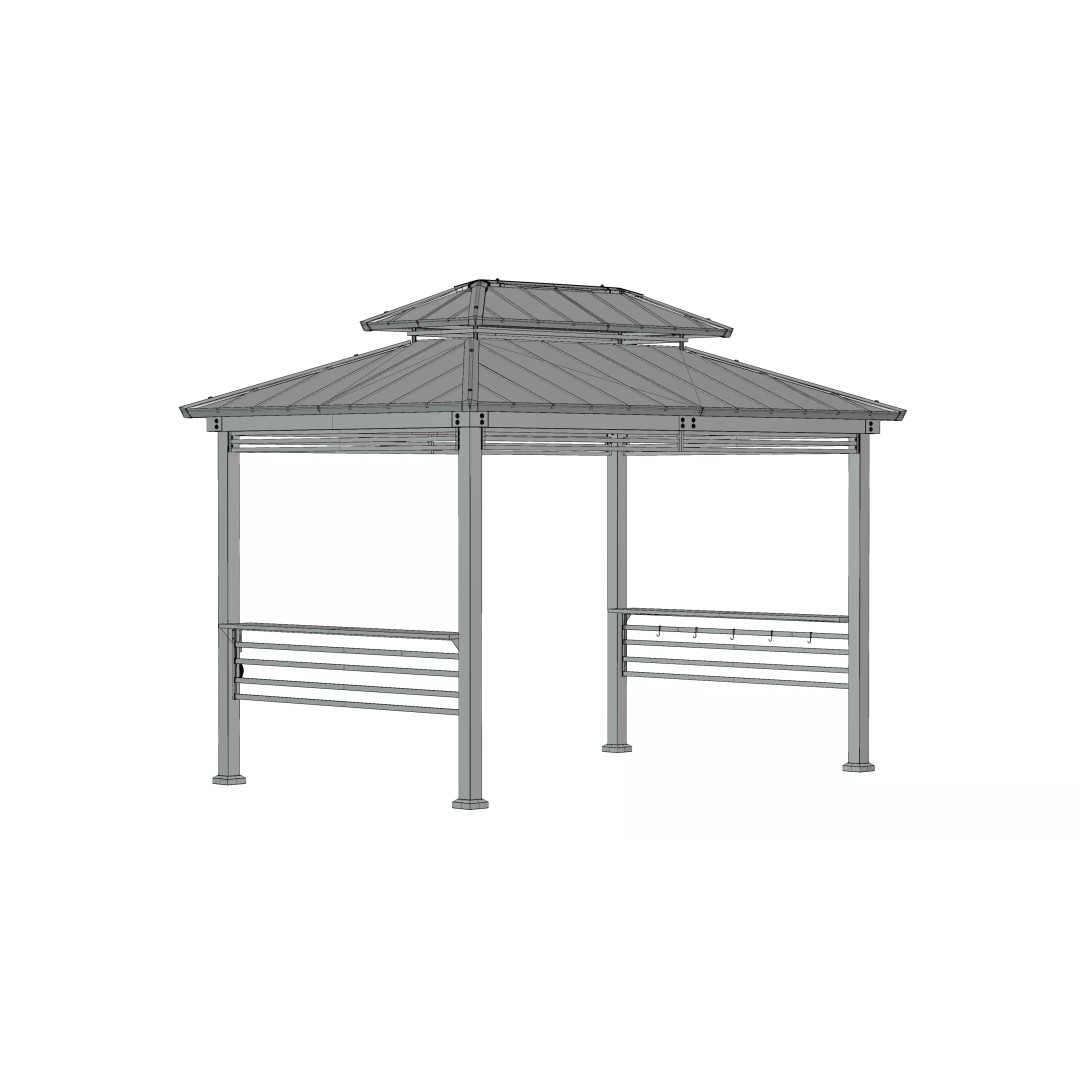 Wooden Gazebo 3D Model – Real-World Scale, PBR Textures, FBX - View 29