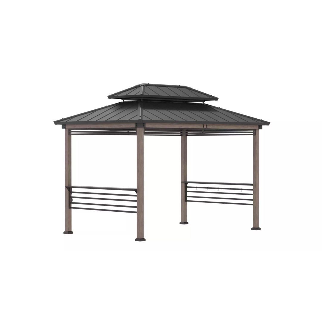 Wooden Gazebo 3D Model – Real-World Scale, PBR Textures, FBX - View 3
