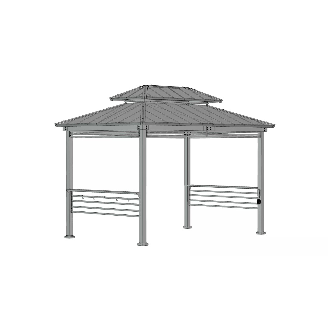 Wooden Gazebo 3D Model – Real-World Scale, PBR Textures, FBX - View 33