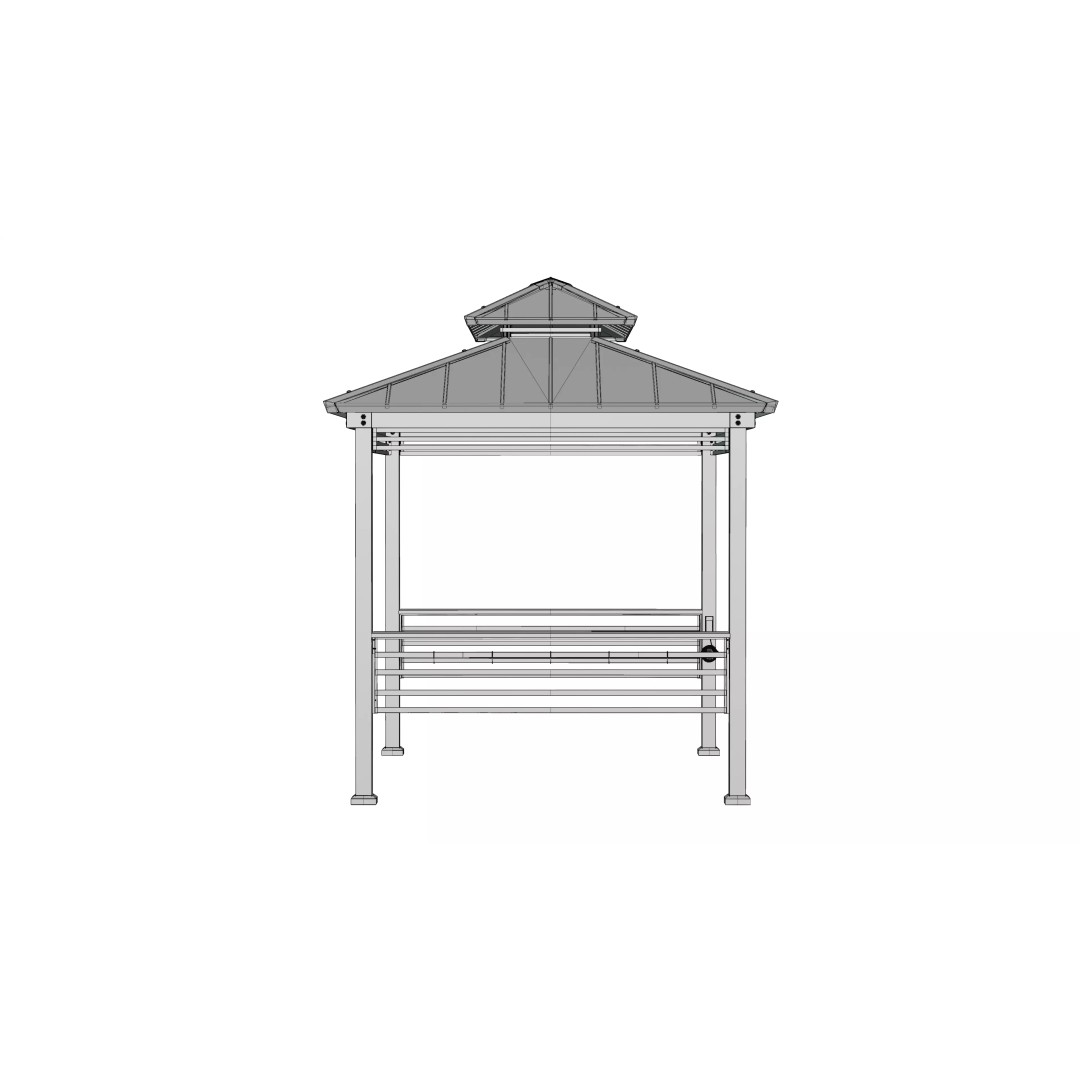 Wooden Gazebo 3D Model – Real-World Scale, PBR Textures, FBX - View 34