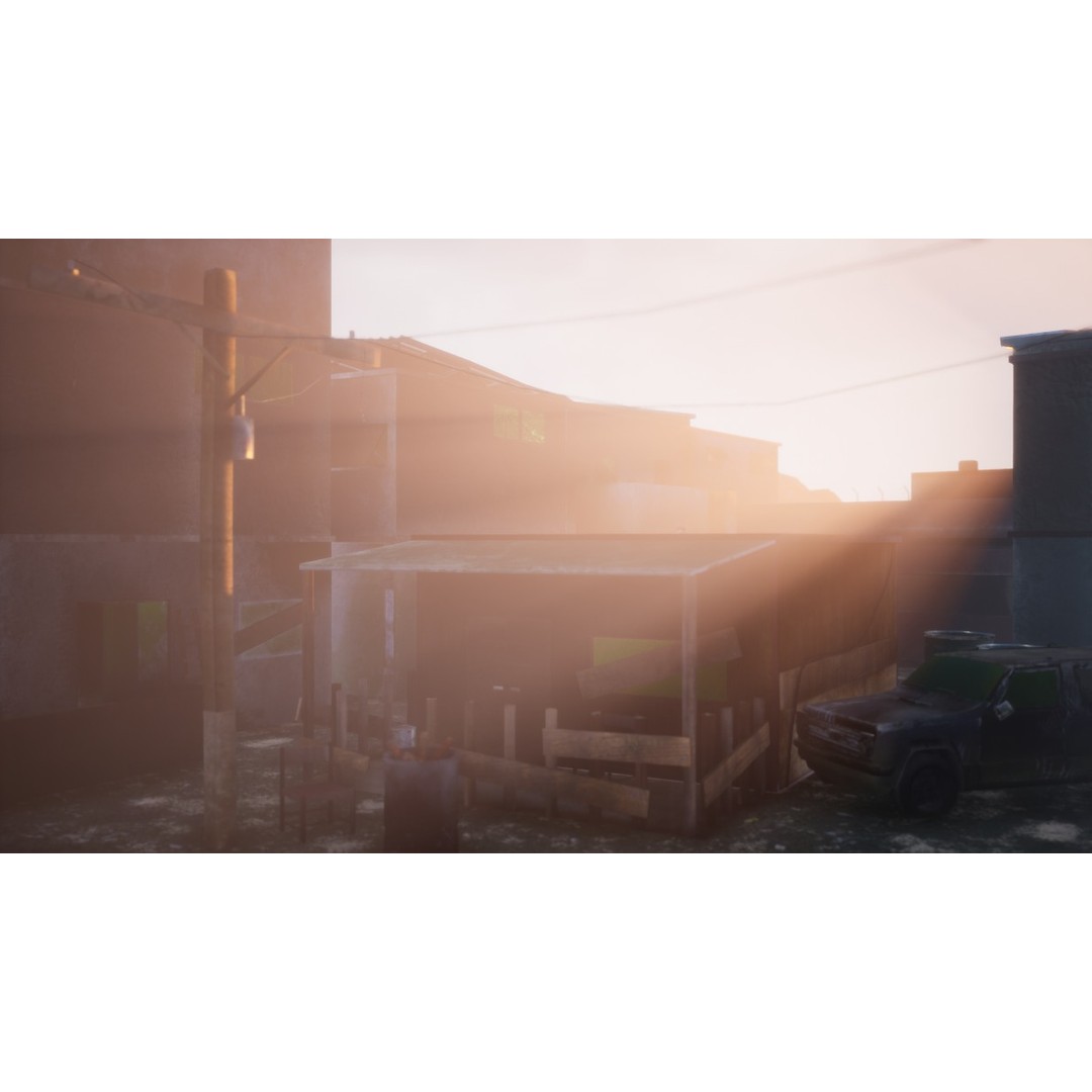 Slum Town 3D Model – Renewed Low-Poly Game Asset, FBX - View 12