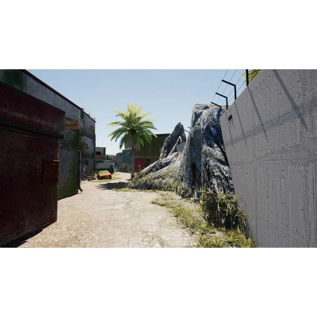Slum Town 3D Model – Renewed Low-Poly Game Asset, FBX - View 16