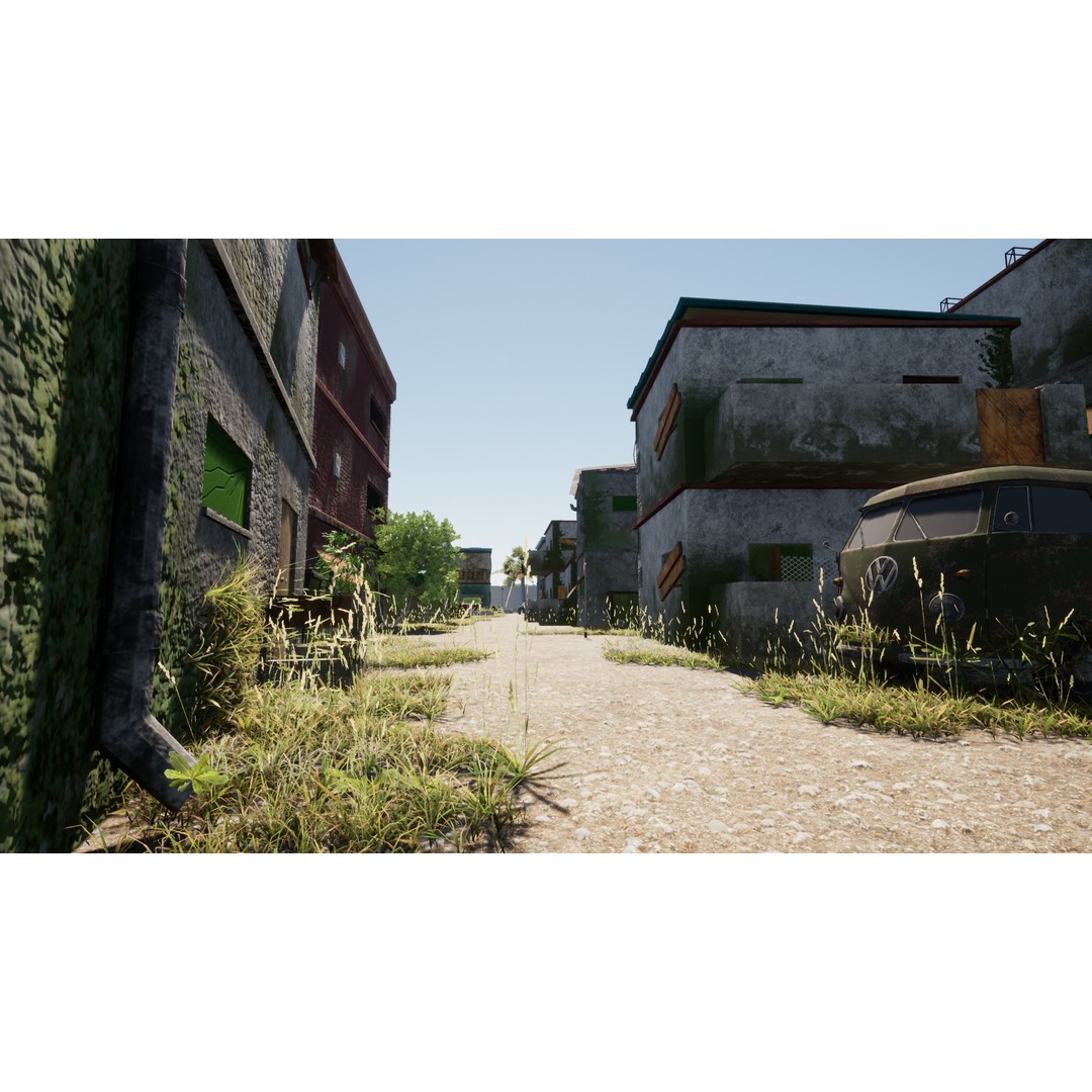 Slum Town 3D Model – Renewed Low-Poly Game Asset, FBX - View 20