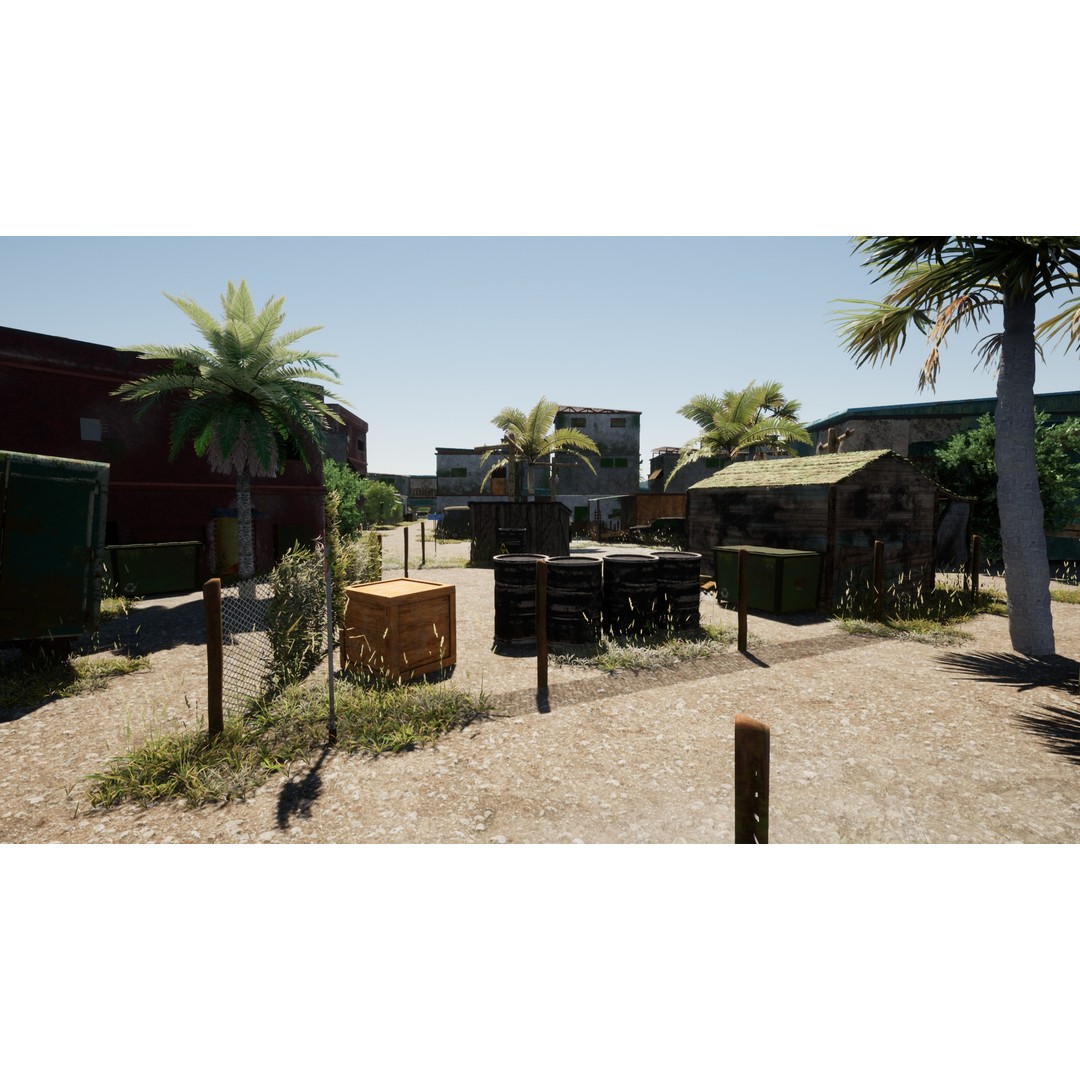 Slum Town 3D Model – Renewed Low-Poly Game Asset, FBX - View 22