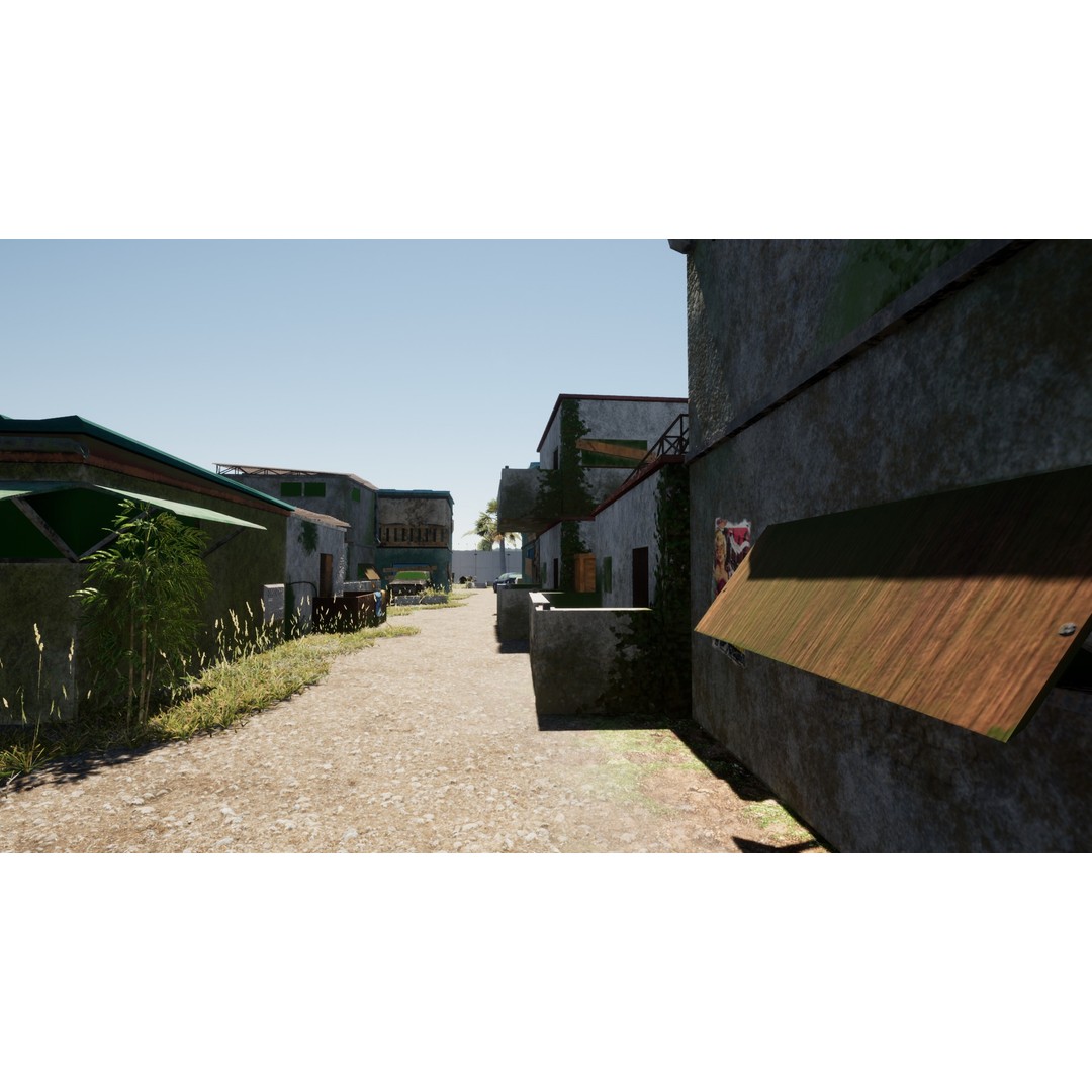 Slum Town 3D Model – Renewed Low-Poly Game Asset, FBX - View 26