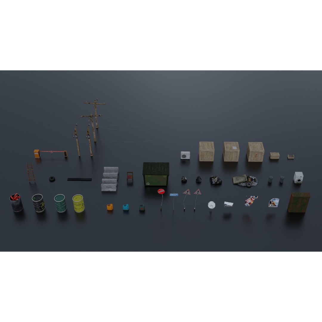 Slum Town 3D Model – Renewed Low-Poly Game Asset, FBX - View 4