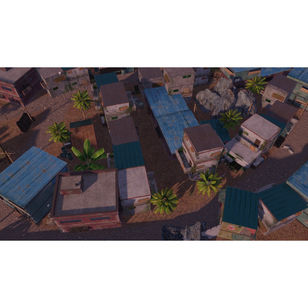 Slum Town 3D Model – Renewed Low-Poly Game Asset, FBX - View 5