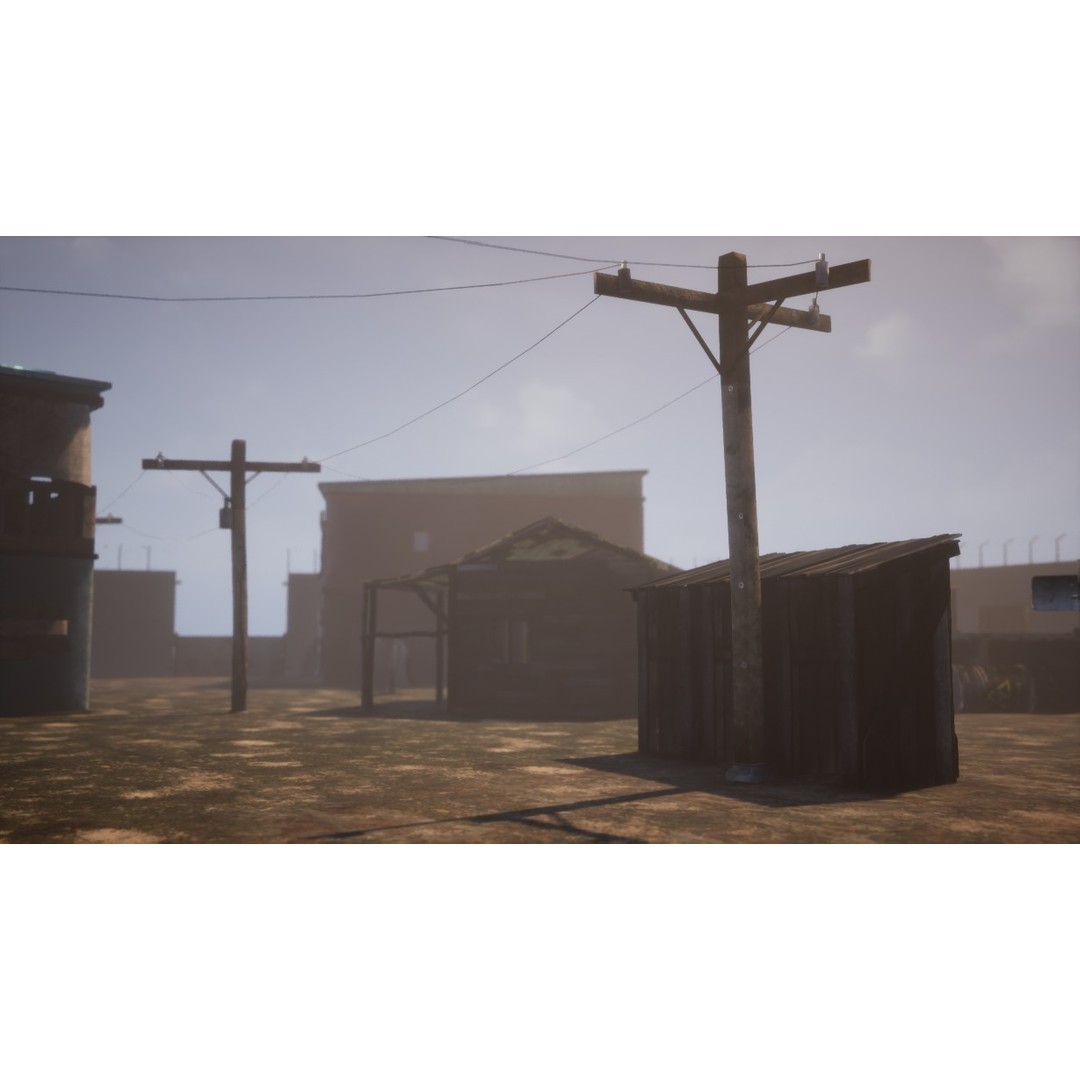 Slum Town 3D Model – Renewed Low-Poly Game Asset, FBX - View 8