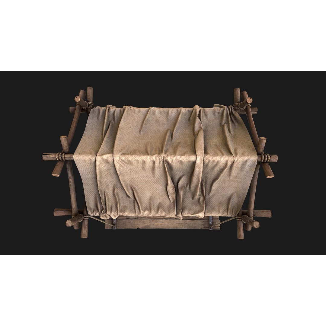 Market Stall 3D Model – Low Poly Game Ready Asset, FBX/PBR - View 10