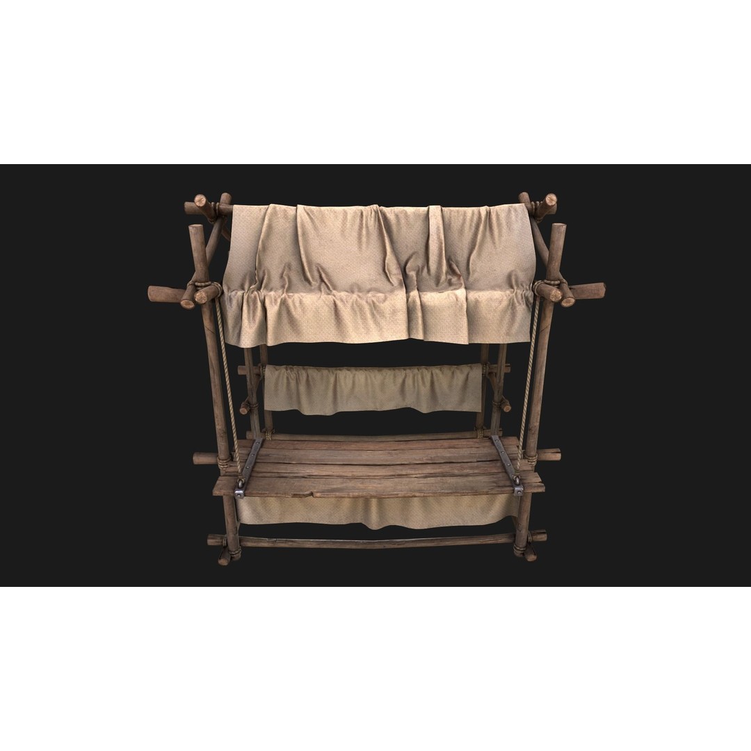 Market Stall 3D Model – Low Poly Game Ready Asset, FBX/PBR - View 11